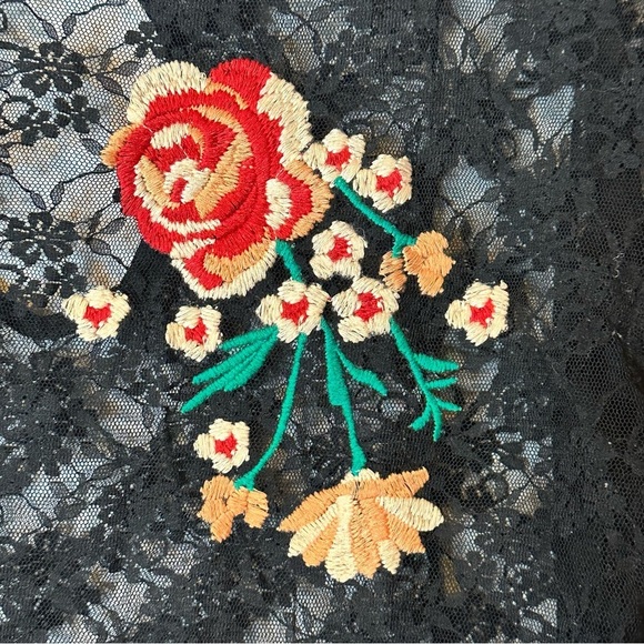 Free People Fast Forward Sheer Tunic Coverup Floral Embroidered Lace - Picture 7 of 13